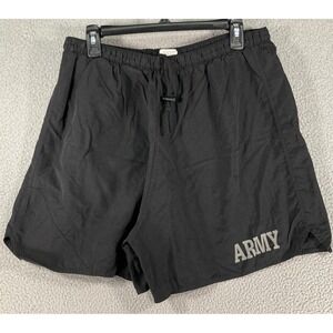 US Army Shorts Adult XXL Black Elastic Waist Physical Fitness Uniform PFU Trunks
